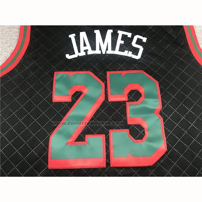Maglia Los Angeles Lakers LeBron James NO 23 Mitchell & Ness 2018-19 Nero
